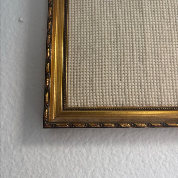 Vintage Floral Needlepoint Framed LARGE Needlework HANDMADE